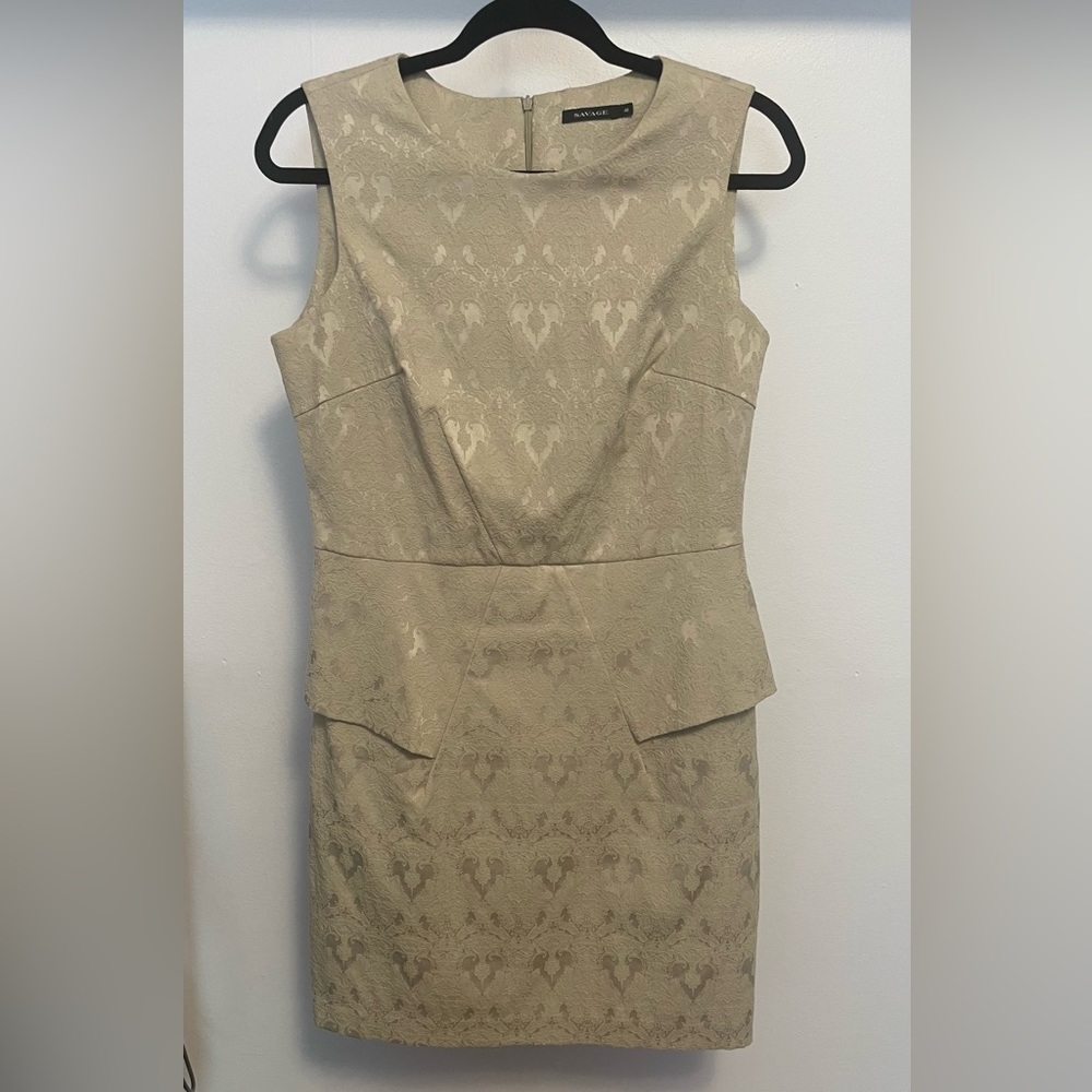 Beige jacquard dress